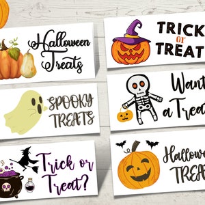 Halloween Treat Bag Topper, Printable halloween favor, Candy Bag Toppers, Trick or Treat bags, halloween favor tags, Halloween Party favors