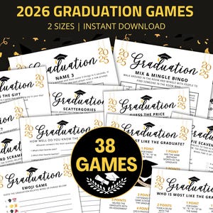 Graduation Games 2026, Graduation Party Games, Class of 2026 Graduation Games Bundle, Fun Grad Party Games Printable Graduation Activity