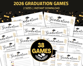 Graduation Games 2026, Graduation Party Games, Class of 2026 Graduation Games Bundle, Fun Grad Party Games Printable Graduation Activity