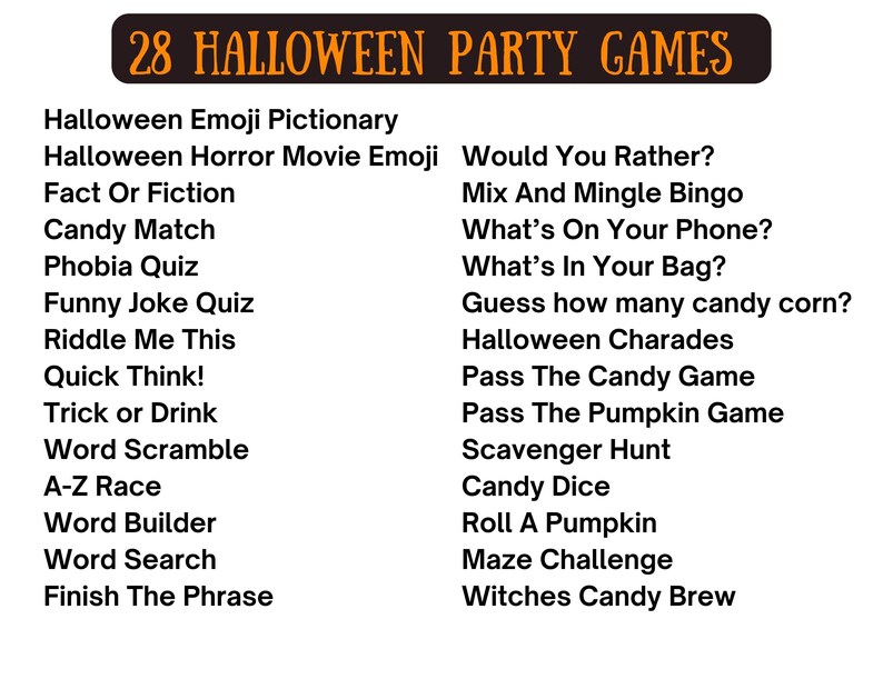 halloween party games bundle