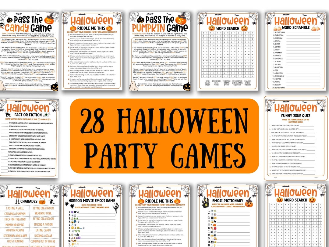 Halloween Games, 28 Halloween Party Games Bundle, Halloween Printable ...