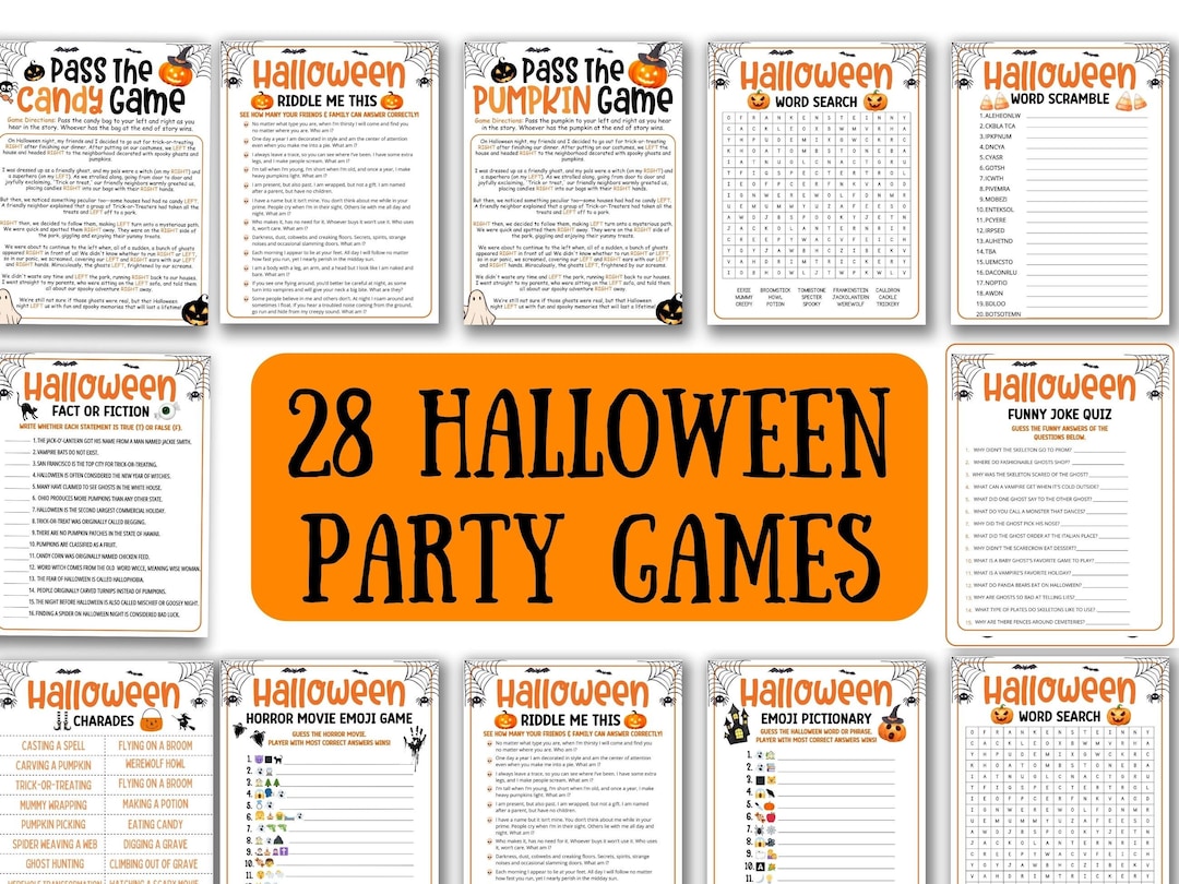 Halloween Games, 28 Halloween Party Games Bundle, Halloween Printable ...