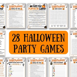 Halloween Games For Kids Adults, Halloween Party Games Bundle, Fun Halloween Printable Games, Teen Halloween Activities, Emoji Trivia Quiz