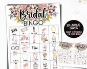30 Bridal Shower Bingo Cards, Bridal Bingo Game, Hen Party, Wedding Shower Bingo, Bachelorette Party Bingo, Printable Bridal Shower Games