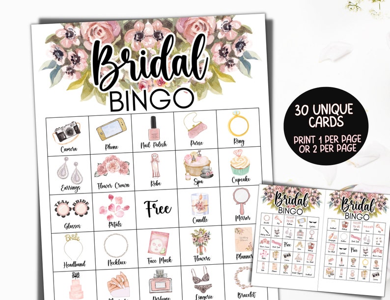 bridal shower bingo