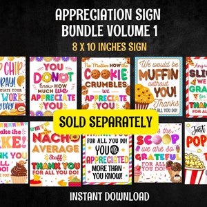 Appreciation Sign Bundle, Staff Appreciation, Teacher Appreciation ...