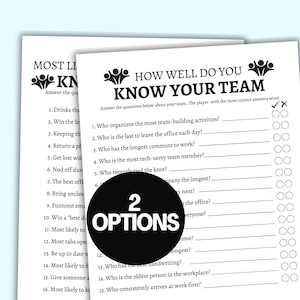 Team Building Games, How Well Do You Know Your Team Party Game, Fun Office Icebreaker Game, Coworker, Employee/ Staff Meeting Work Games