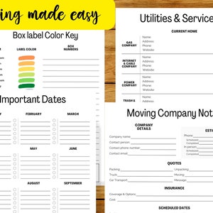 Moving Checklist, Moving Planner