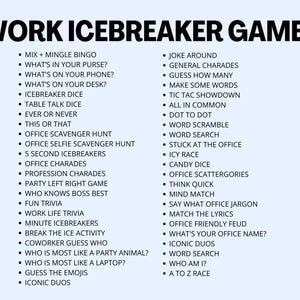 Icebreaker Games Office Party Games, Team Building Games, Fun Workplace