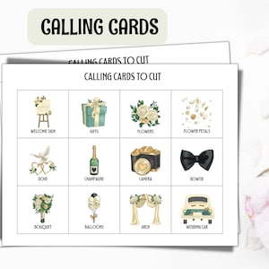 100 Wedding bingo cards, Wedding reception games, Wedding party table games for adults, Kids activity, Wedding shower, Bachelorette games zdjęcie 5