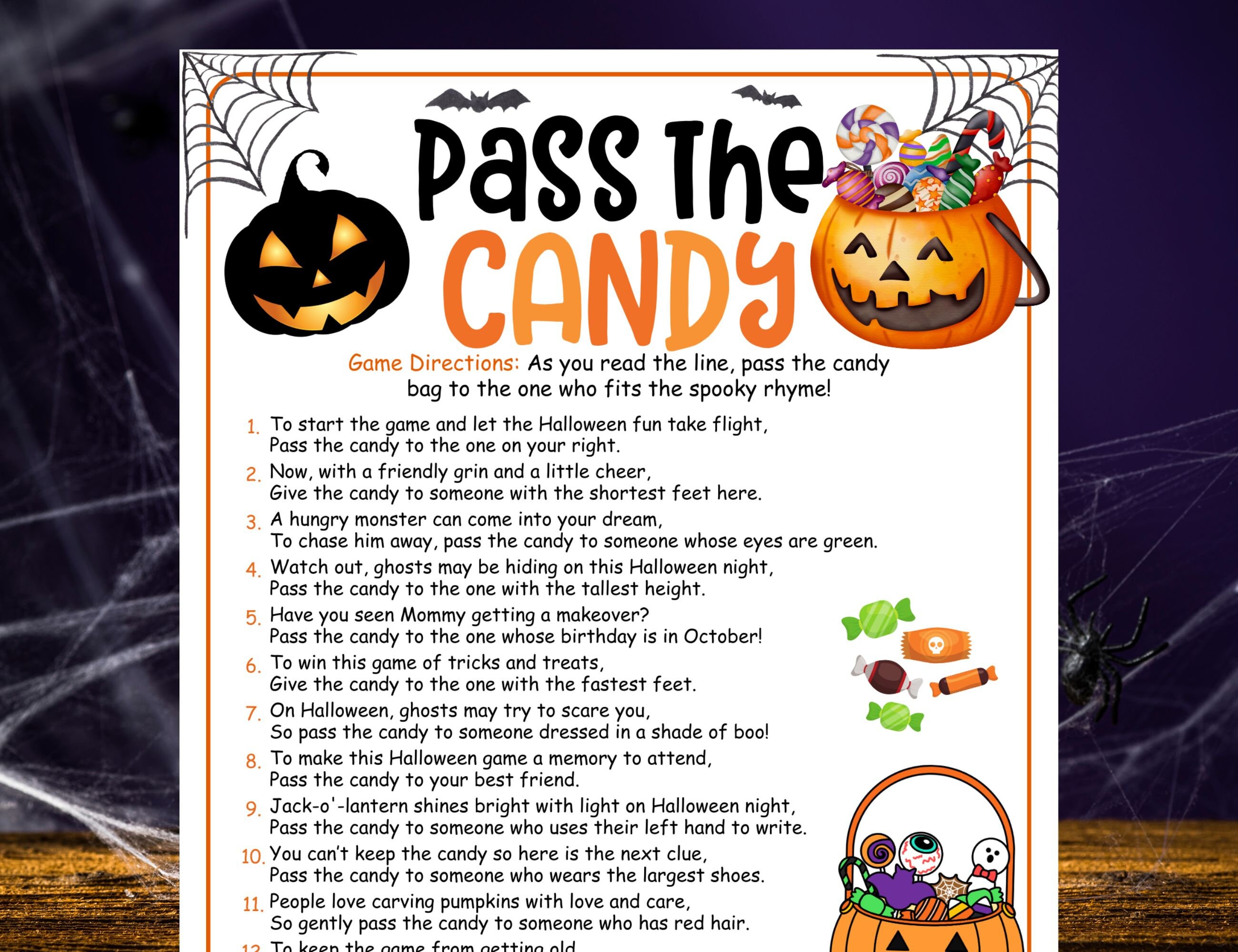Halloween Pass the Candy Game, Left Right Game, Easy Fun Halloween ...