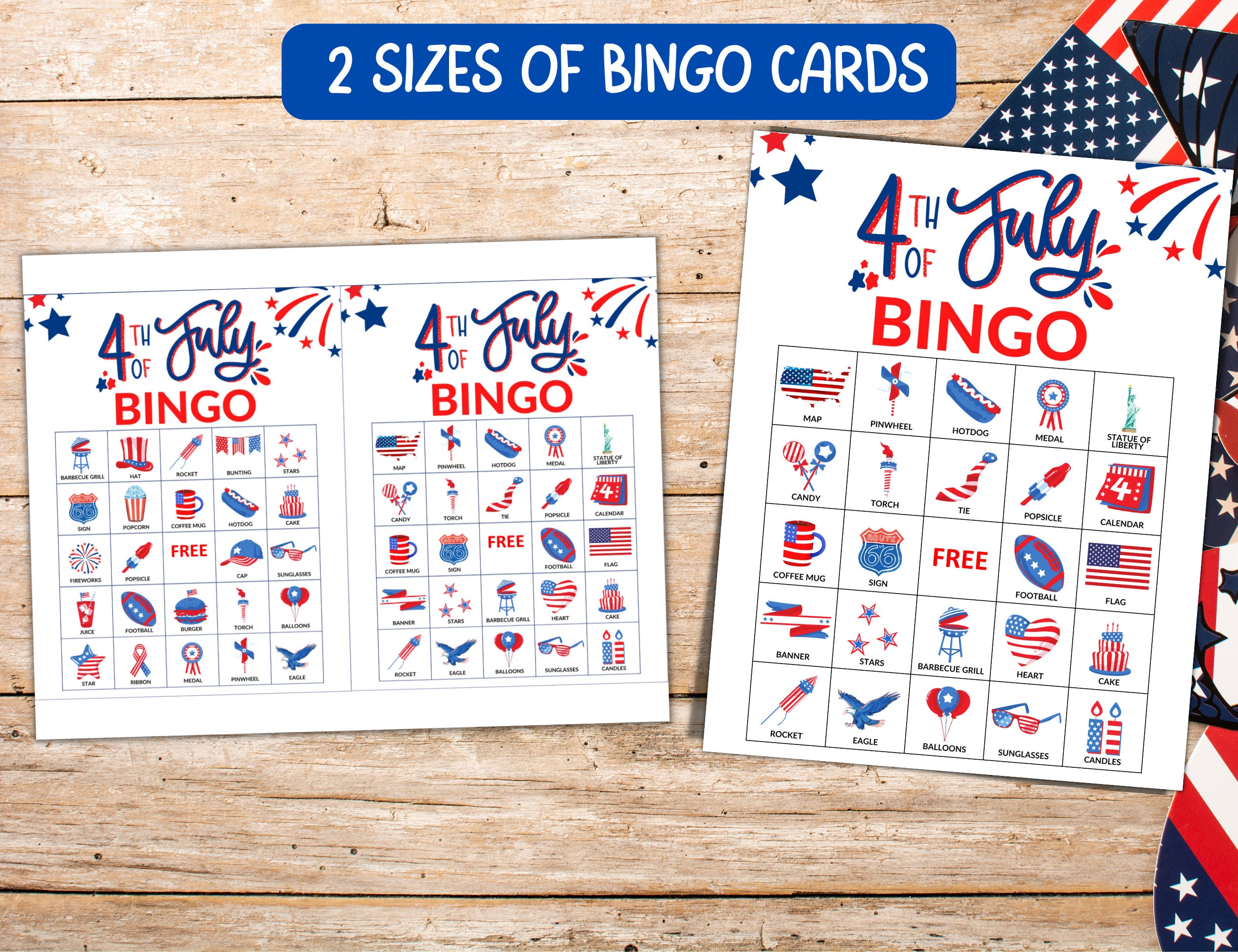 4th of July Bingo, 30 Fourth of July Bingo Cards Printable ...