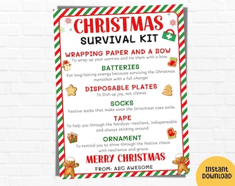 Weihnachts-Survival Kit In Dose – Witziges Geschenk Mit 27 Teilen + Karte, Für Chef, Kollegen & Freunde