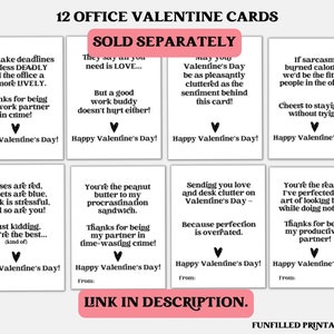 Coworker Valentine, Funny Valentine Card, Office Valentine Gift For Colleagues Employees Staff, Printable Valentine gift tag, work valentine image 3