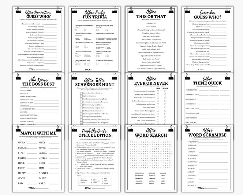 Office Party Games Bundle, Team Building Games Activities for Work ...