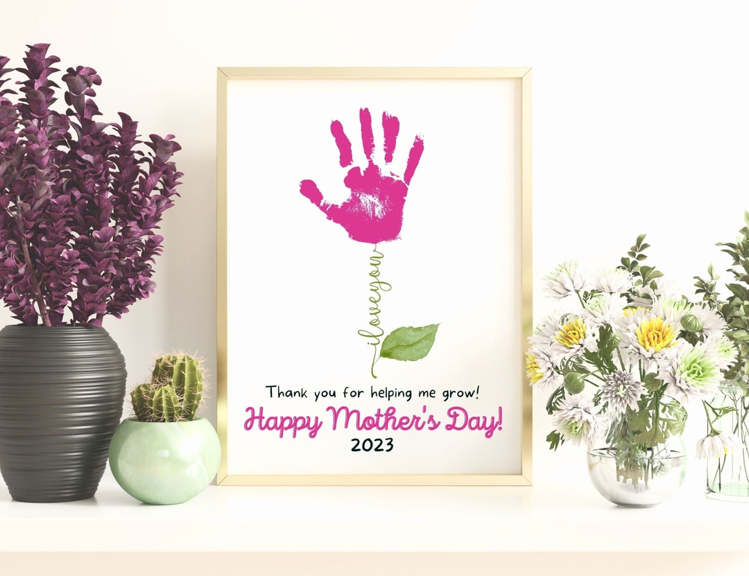 Printable Mother's Day Handprint Craft Mothers Day Gift