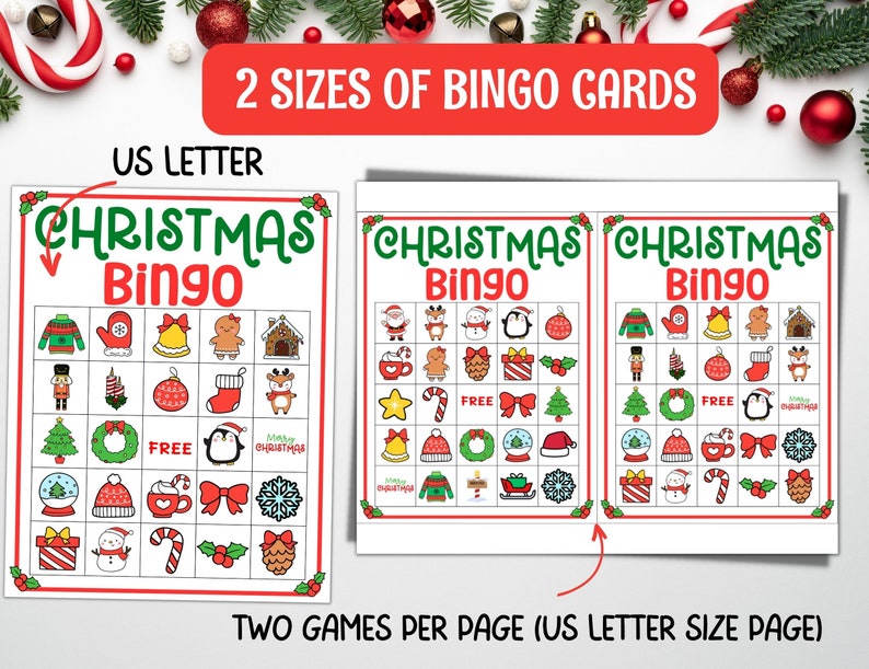 30 Cute Christmas Bingo Cards, Fun Christmas Game, Kids Christmas Party Game, Christmas Activity, Christmas Classroom Party, Fun Family Game image 2
