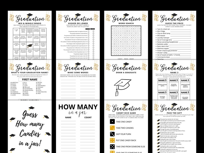 Graduation Games 2026, Graduation Party Games, Class of 2026 Graduation ...