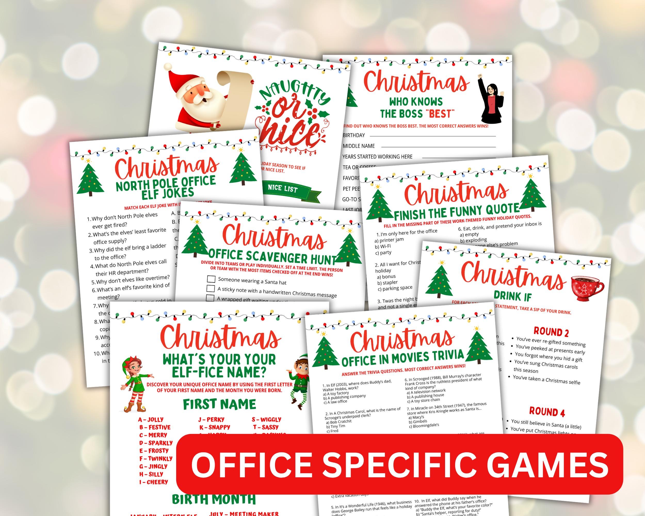 Christmas Games for Work, Office Christmas Party Games, Printable — free download