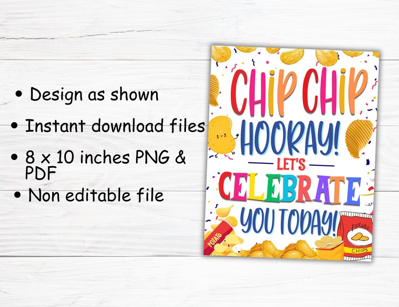 Chip Chip Hooray Sign Printable Chips Appreciation Sign - Etsy