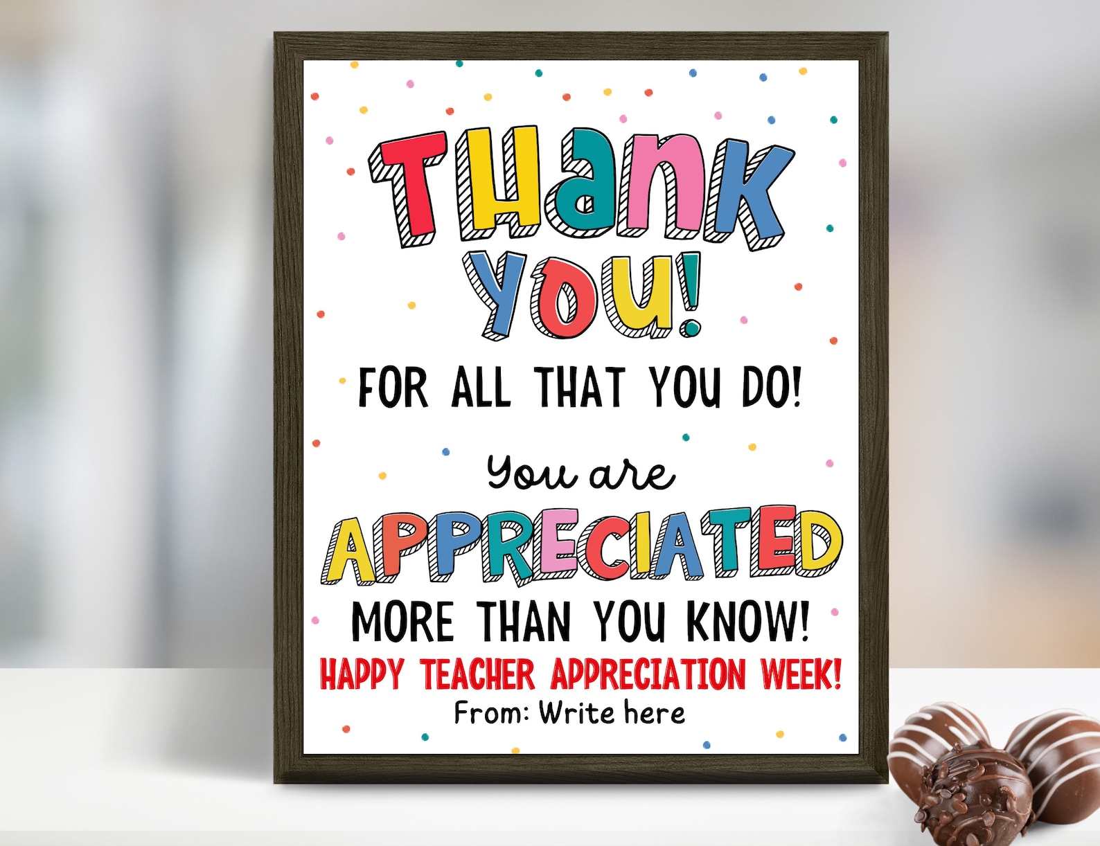 Teacher Staff Appreciation Sign, Teacher Appreciation Week, Thank You ...
