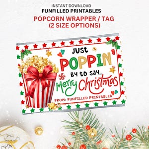 Christmas Popcorn Wrapper Template Printable, Poppin Christmas Popcorn ...