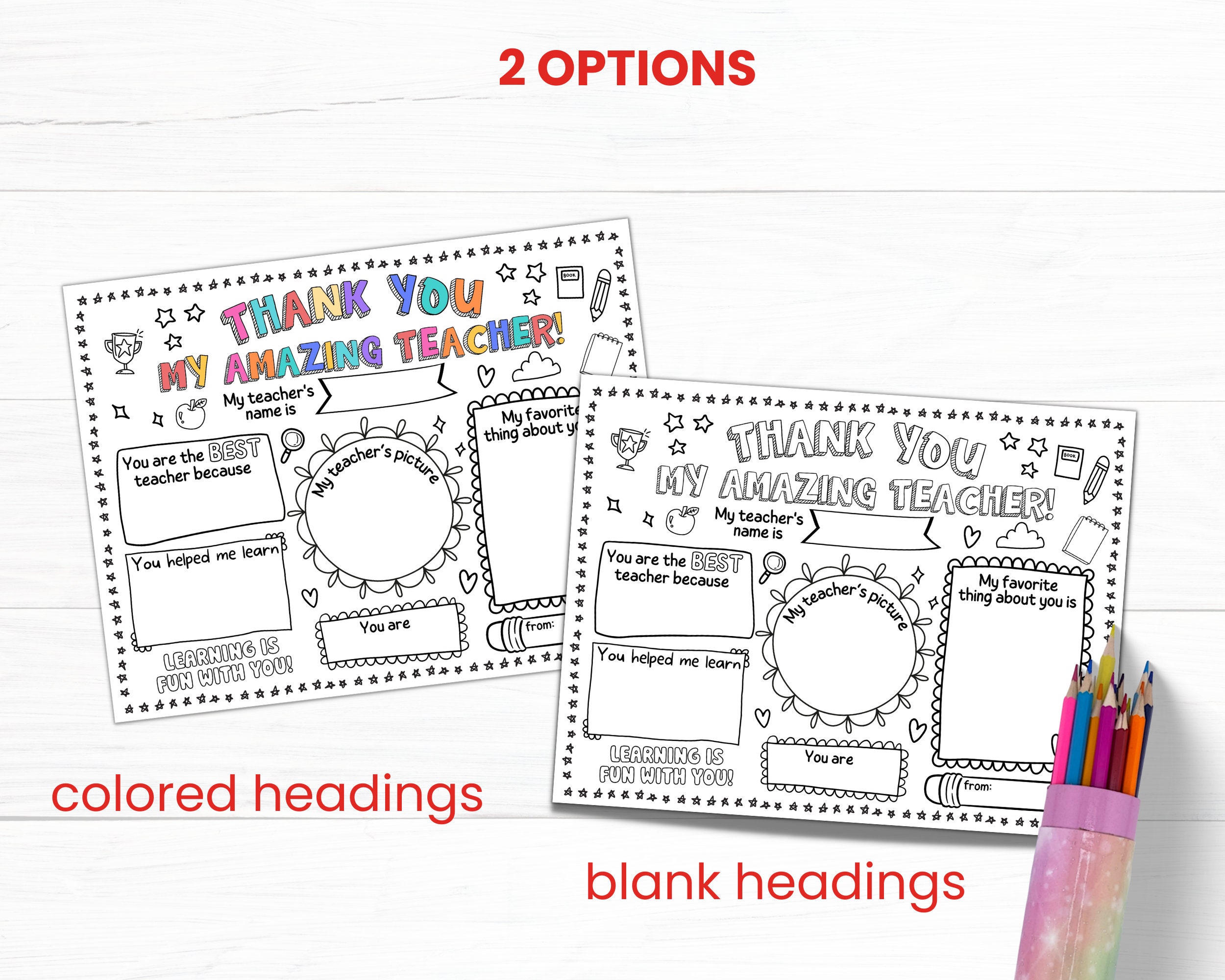 Teacher Appreciation Gift Printable Teacher Coloring Page for Kids, All ...