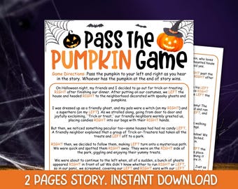 Halloween Pass The Pumpkin Game Story, Left Right Halloween Games For Kids Party Game Halloween Pass The Parcel Prize, Halloween Activity