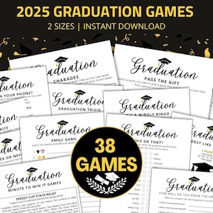 Abschluss-Party-Spiele, Abschluss-Spiele-Bundle, Klasse von 2025-Abschluss-Spiele College-Grad-Party, Abitur-Abschluss, grad-Nachtspiele