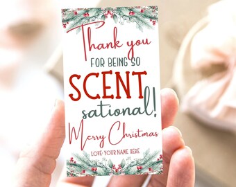 Christmas Thank You Tag, Scentsational Christmas Tag, Teacher Staff Appreciation Tags, Hand Soap/ Candle/ Perfume/ Lotion Thank You Gift Tag