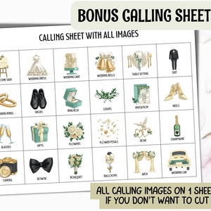 K&ouml;nnte beinhalten: Ein druckbares Hochzeit-Calling-Sheet mit allen Bildern, die f&uuml;r eine Hochzeit ben&ouml;tigt werden. Das Blatt enth&auml;lt Bilder von einem Brautkleid, einer Hochzeitstorte, Hochzeitsglocken, Tischdekoration, Anzug, Eheringen, Schuhen, einer Ringbox, Bl&auml;ttern, einer Einladung, High Heels, Gl&auml;sern, Geschenken, Blumen, Bl&uuml;tenbl&auml;ttern, einer Taube, Champagner, einer Kamera, einer Fliege, einem Blumenstrau&szlig;, Ballons, einem Torbogen und einem Hochzeitsauto.