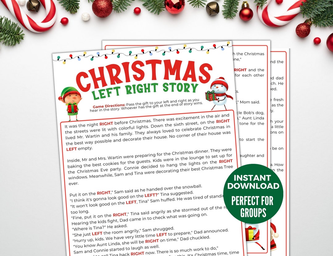 Christmas Left Right Game, Pass the Gift Right Left Christmas Game