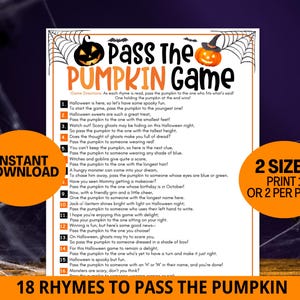 Pass The Pumpkin Game Halloween Games For Kids, Halloween Kids Party Game, Pass the Prize Game, Class Party Game, Easy Halloween Party Games