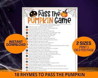 Pass The Pumpkin Game Halloween Games For Kids, Halloween Kids Party Game, Pass the Prize Game, Class Party Game, Easy Halloween Party Games