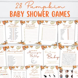 Fall Baby Shower Games, Little Pumpkin Baby Shower Game Bundle, Baby Shower Activity, Gender Neutral Fall Theme Baby Shower Party Games
