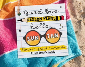Summer Teacher Appreciation Gift Tag, End of School Year Teacher Gift Tag Printable, Last Day Of School Gift Tags, Teacher Thank You Tag