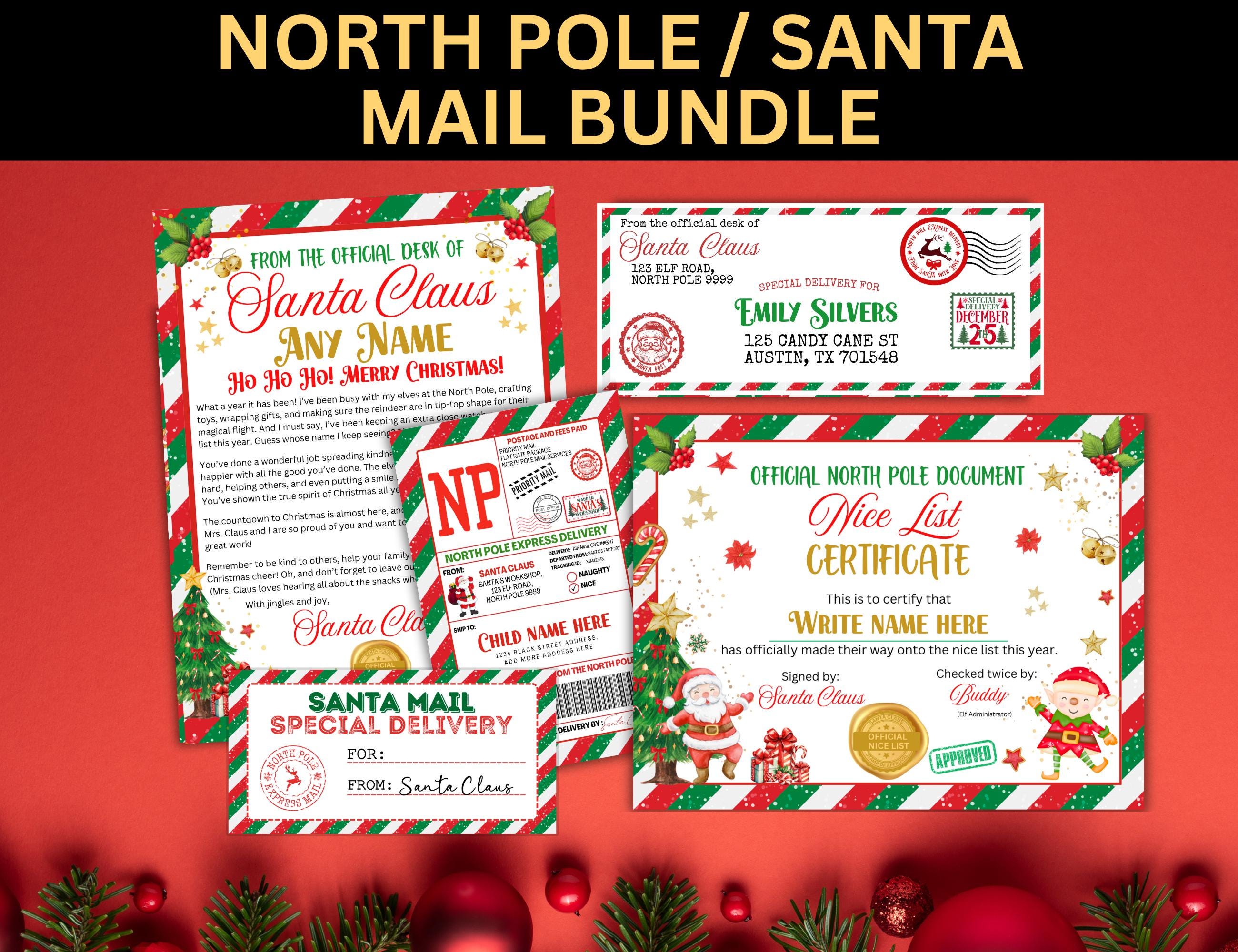 リリパットレーン　letter to santa EDITABLE Santa Letter Bundle: Letter From Santa Template & Nice