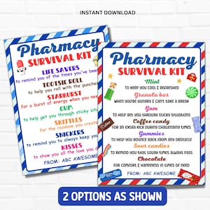 Pharmacist Appreciation Week Gift, Pharmacy Survival Kit Tag Printable, Pharmacy Technician Gift Tag, Candy Tag, Pharmacist Gift, Treat Pack