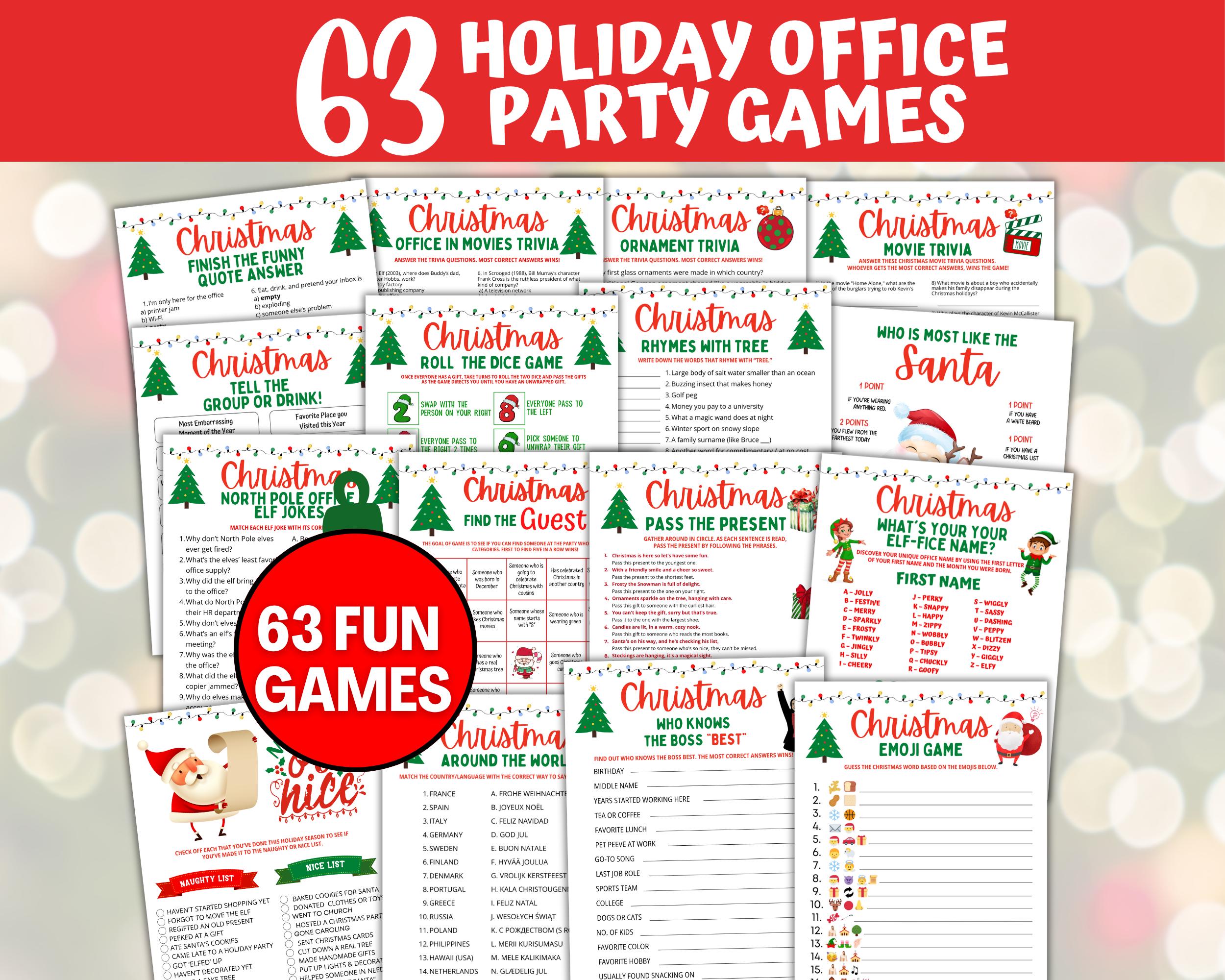 Christmas Games for Work, Office Christmas Party Games, Printable — free download
