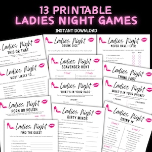 Printable Ladies Night Games, Girls Night Out Games Adults, Ladies Party Games, Fun Naughty Games, Ladies Night Out Dirty Minds Game