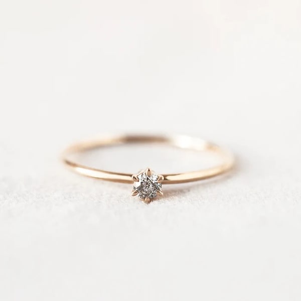 Small Diamond Ring - Etsy