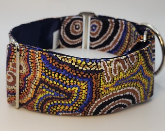 Mina Mina Dreaming Martingale Dog Collar: Aboriginal Art Design