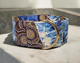 Indigenous Martingale Dog Collar: "The Beach" Aboriginal Art