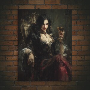 Bride of Dracula Canvas Art: Gothic Vampire Woman Print