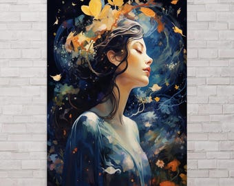 Nouveau Art Poster Print: Dream Girl, etherische aquarel