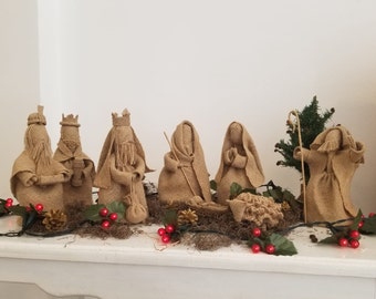 Jute Nativity Set