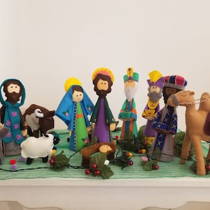 Colorful Felt Nativity Set