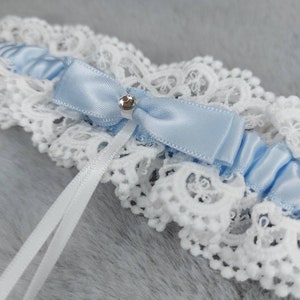 Blue Satin and Lace Thigh Garter