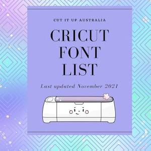 Cricut Font List Printable