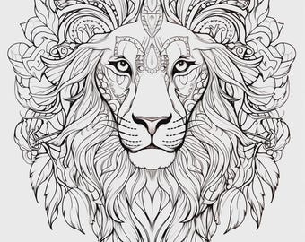 5 AI Generated Mandala style 5 -Animal coloring pictures